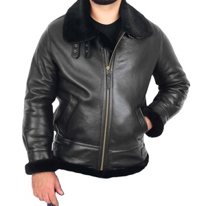 Hot Selling Men's Reversible <b>Long</b> Thin Leather Bomber Jacket Comfortable Full <b>Black</b> Professional Winter Breathable Waterproof - Product Image 2
