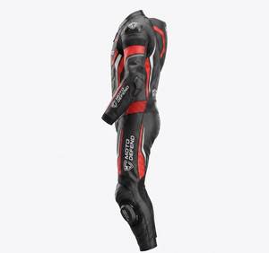 Men's Black <b>Red</b> White Leather Motorcycle Racing <b>Suit</b> Full Sleeve Breathable All Seasons Wear - Product Image 4