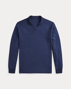 <b>Men's</b> Long Sleeve Knitted Polo <b>Shirt</b> Casual Solid Color Breathable Cotton Regular Fit polo <b>shirt</b> - Product Image 1