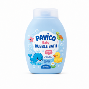 Botella de Baño de Burbujas para Bebés Personalizada, Ovalada, de Plástico HDPE de 250 ml, Color Pastel, Tapa Abatible, Jabón Líquido, Marca Pavico, Fabricante Vietnamita - Product Image 1