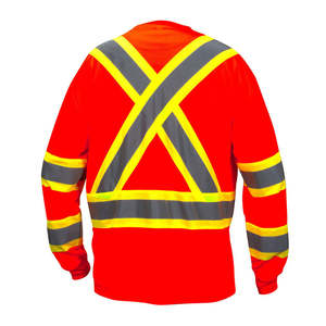 Camisa de Seguridad Mangoes Fashion 2026 de Manga Larga, Alta Visibilidad, ANSI Clase 1, Impermeable, Tela de Poliéster y Seda, Logotipo Personalizado - Product Image 4