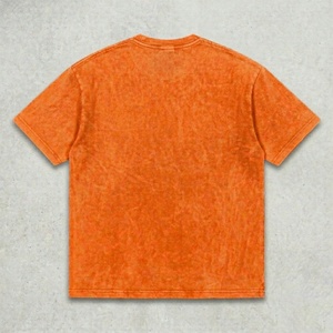 Camiseta de algodón puro de 250g con estampado estilo oscuro, corte holgado, lavado vintage, desgastada, de marca de moda, versátil, transfronteriza - Product Image 6