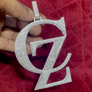 Pendentif Lettre Initiale Moissanite Iced Out Style Diamant Luxe Hip Hop Bijou Tendance Personnalisé Alphabet pour Hommes et Femmes - Product Image 2