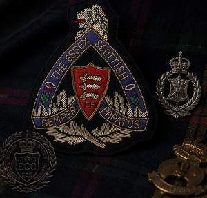 Écusson brodé personnalisé ESSEX SCOTTISH avec motif Aigle Couronné, à coudre en dentelle, en tissu, avec épingle de sûreté pour vêtement, style circulaire - Product Image 3