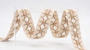 Bordure en dentelle florale rustique en coton et jute pour la décoration de la maison, les bordures décoratives et les travaux manuels - Product Image 6
