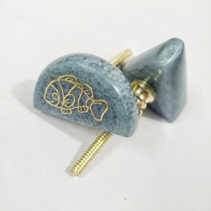 Resin & Metal Inlay Door <b>Knobs</b> in Soft Grey Chic & Sturdy <b>Handles</b> for Kids <b>Furniture</b>, Closets & Dresser Drawers - Product Image 3