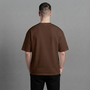 เสื้อยืดเจอร์ซีย์ผู้ชายพิมพ์ลายโลโก้ตามสั่ง ระบายอากาศได้ดี ผ้าฝ้าย 100% สีน้ำตาลล้วน เป็นมิตรกับสิ่งแวดล้อม ทรงหลวม สไตล์ฮิปฮอป - Product Image 6