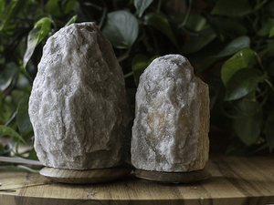 Lighting for Nightstand <b>Office</b> <b>Desk</b> and Living Room Decoration Handmade <b>Grey</b> Himalayan Salt Lamp Natural Crystal Rock - Product Image 2