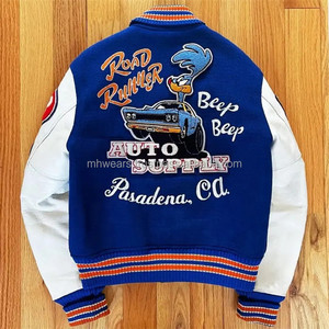 Chaqueta Universitaria Personalizada de Alta Calidad para Hombre, Chaqueta Varsity de Cuero Genuino con Logotipo Bordado Personalizado, Temporada de Invierno - Product Image 2