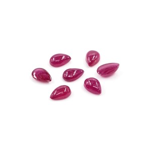 Cabochons de rubis naturels de Bangkok, calibrés, forme poire, 5x8mm, pierres précieuses de rubis naturelles en vrac pour la création de bijoux, prêts à l'emploi - Product Image 4