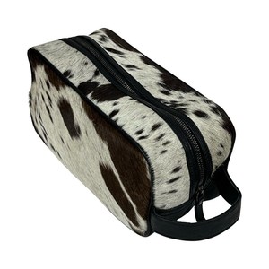 Reusable Leather <b>Large</b> Capacity Handled Hair-on- <b>Bags</b> <b>Makeup</b> Solid Colour OEM Travel Multi-pockets Kit Portable - Product Image 5