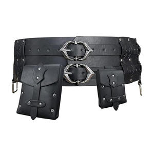 Ceintures de guerrier en cuir pleine fleur, design 2026, style médiéval viking, pochettes personnalisées, commande en gros - Product Image 1