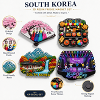 Magnet Kulkas Resin 3D Makanan Jalanan Korea Selatan Seoul Kustom, Suvenir Miniatur Ramah Lingkungan, Dekorasi Rumah Pernikahan Paskah Grosir