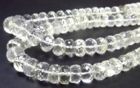 Perles de pierres précieuses en cristal naturel transparent de qualité supérieure, brin de 12 pouces, forme rondelle, facettées, percées au centre, 6-7 mm, pour bijoux
