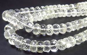 Perles de pierres précieuses en cristal naturel transparent de haute qualité, brin de 12 pouces, forme Rondelle, facettées, percées au centre, 6-7mm, Gemmes Valley Pendant - Product Image 2