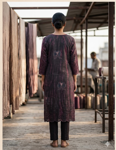 Kurti en coton imprimé pour femmes, manches trois quarts, col rond, confortable, vêtements ethniques décontractés, vêtements traditionnels faits à la main - Product Image 3