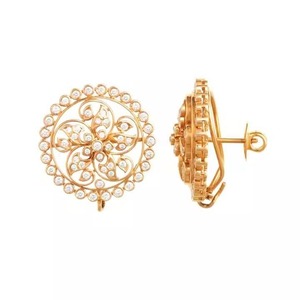 New Collection Yellow Gold Diamond <b>Earring</b> for Women Wedding Party and Festival Occasion <b>Fine</b> Jewelry Diamond <b>Earring</b> - Product Image 1
