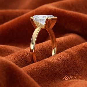 แหวนหมั้นเพชรโมอิสซาไนต์ทรงเรเดียนท์เคลือบทอง 18K เครื่องประดับเจ้าสาวสุดหรูสำหรับผู้หญิง ของขวัญสำหรับงานฉลองครบรอบ - Product Image 5