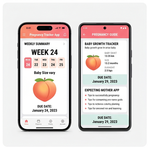 Royalcraft Pregnancy Tracker App – Baby Growth, Weekly Updates, Due Date Calculator, Health Tips - Product Image 1