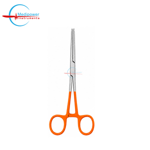 คีมหนีบหลอดเลือดแบบตรง OEM Medical ขนาด 6 นิ้ว ด้ามเคลือบสีส้ม ผลิตจากสแตนเลสสตีล ใช้สำหรับห้ามเลือดในงานผ่าตัด ใช้ซ้ำได้ - Product Image 6