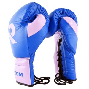 Guantes de Boxeo RYDOM Azules y Rosas con Cordones, Logotipo Personalizado, OEM, Venta al Por Mayor, Marca Privada, Equipo para Sparring, Kickboxing y Saco de Boxeo - Product Image 1