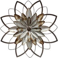 Décoration murale tendance moderne et décorative en métal de forme ronde avec motif floral pour la décoration intérieure ou extérieure