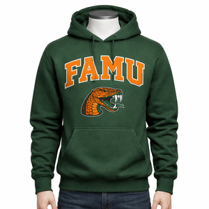 Sudadera con Capucha Premium Personalizada FAMU HBCU Legacy con Nombre y Número Personalizados, Diseño de la Universidad Agrónoma y Mecánica de Florida, Rattlers Heritage - Product Image 1