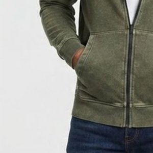 Nouveau sweat-shirt zippé à capuche vert olive pour homme, coupe classique, en coton French Terry, décontracté, pour l'automne, avec poches avant - Product Image 6