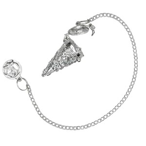 En gros, Pendule de Feng Shui en cône de chambre Om en argent poli pour la guérison énergétique, la divination et l'art écologique - Product Image 2