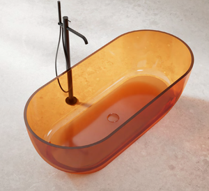 Baignoire autoportante de luxe en pierre artificielle, style traditionnel, écologique et durable, avec drain, pour hôtels, villas et appartements intérieurs - Product Image 1