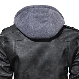 Veste en cuir à capuche pour homme, hiver, durable, haute qualité, écologique, légère, imperméable, coupe-vent, pour tous les jours - Product Image 6