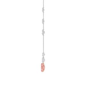 Pendentif en or blanc et rose bicolore avec diamants 14K, 5,60 CTW, diamants ovales cultivés en laboratoire, bijoux fins, cadeau pour femmes - Product Image 3
