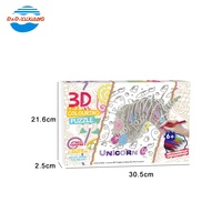 Großhandel hübsches pädagogisches Puzzlespiel, buntes Papier Blumen karton Malerei Design lustige Aktivitäten 3D-Puzzle
