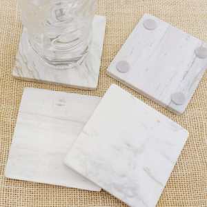 เขียงหินอ่อนสีขาวธรรมชาติทรงสี่เหลี่ยมสำหรับชีสและขนมอบ ดีไซน์หรูหราสำหรับเสิร์ฟและเตรียมอาหาร - Product Image 3