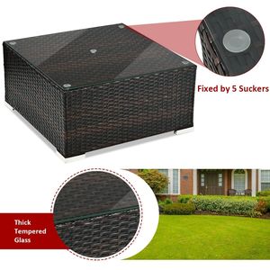 Set di Mobili da Giardino in Rattan, 5 Pezzi con Cuscini, Tavolino e Struttura in Acciaio, Perfetto per Spazi Esterni - Product Image 6