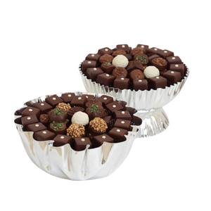 Ensemble de bols de service en métal doré de luxe, élégants et faits à la main, pour bonbons et cadeaux, pour mariage, fête, plateau de présentation de desserts écologique - Product Image 2