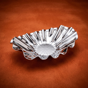 Elegant Oval Fluted Centerpiece Bowl / Chocolate <b>Tray</b> With <b>Mirror</b> Finish, Perfect For Wholesale Luxury Home Tableware & Decor - Product Image 2