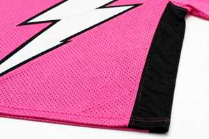 PADA PRIME Ensemble de maillot de basket-ball à col en V pour hommes, couleur rose sublimée, manches courtes, vêtements de sport en maille respirante - Product Image 3