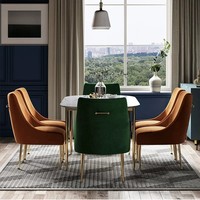 Chaise de salle à manger de luxe en velours vert, pieds en métal doré, style moderne, pour maison, cuisine, hôtel, mobilier de salle à manger, vente en gros