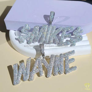 Luxury Lab Grown Diamond " CASH " Letter Pendant With Cuban <b>Chain</b> Full <b>Iced</b> <b>Out</b> Hip Hop Necklace Jewelry - Product Image 5