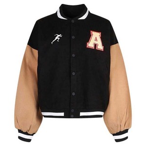 Chaqueta de béisbol bordada de invierno personalizada para mujer, de cuero ecológico a prueba de viento, transpirable de gran tamaño - Product Image 6