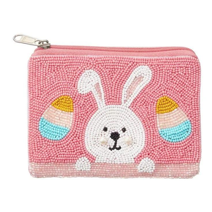 Vintage <b>Easter</b> Collection Handmade Beaded Coin Purses Some Bunny Loves You Festive <b>Gift</b> Pouches Artisanal Holiday Party Favors - Product Image 3