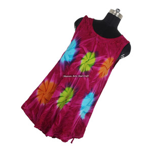 2026 New Round Neck Tie Dye Long Sleeveless <b>Loose</b> <b>Dress</b> Tie Dye Boho Gypsy <b>Dress</b> Rayon Evening Wear Women's Umbrella <b>Dress</b> - Product Image 1