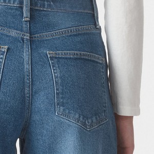 Jeans de Mezclilla Ecológicos al por Mayor para Mujer, Otoño-Invierno, 100% Algodón, Forro Polar, Corte Acampanado, Pierna Ancha, Vintage, Bordados, Cintura Alta - Product Image 5