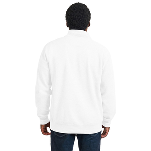 Sudadera con cremallera de 1/4 para adulto, blanca, de forro polar suave, cálida, informal, de manga larga, con capucha y cremallera, ropa personalizada al por mayor - Product Image 3