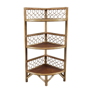 Vintage Eco-Friendly Rattan Corner Bookcase Handwoven Bamboo Wicker <b>Shelf</b> <b>Unit</b> <b>Display</b> Cabinet Vietnam Wholesale Furniture - Product Image 1