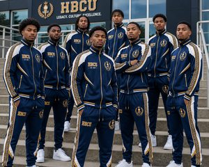 Survêtement pour hommes en gros, ensemble de survêtement premium HBCU pour commandes en gros, ensemble de survêtement personnalisé pour hommes, sweat-shirt et pantalon, pour collèges et universités - Product Image 3