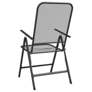 2-Piece Anthracite <b>Folding</b> <b>Patio</b> <b>Chairs</b> with Expanded Metal Mesh <b>Patio</b> Furniture Set - Product Image 6