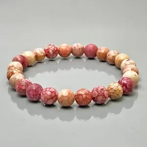 Natural Llanite 8mm Smooth Round AA Grade Gemstone Beads <b>Stretch</b> <b>Bracelet</b> Healing Jewelry Wholesale - Product Image 1