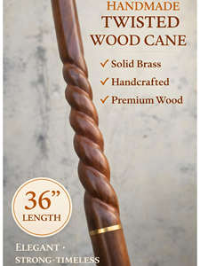 Canne de marche artisanale en laiton avec tête de bélier et manche en bois décoratif pour hommes et femmes, cadeau vintage et objet de collection - Product Image 4